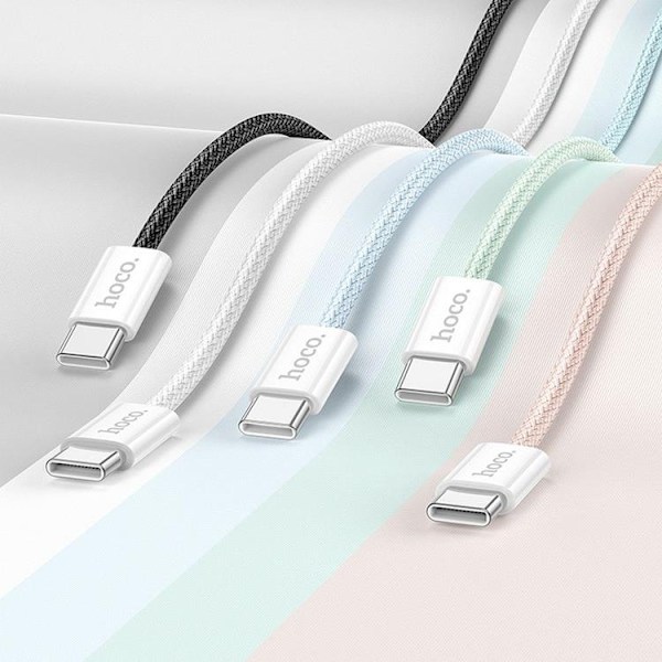 Hoco USB-C till USB-C kabel 1m 60W X104 3A - Rosa