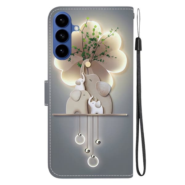 Plånboksfodral för Samsung Galaxy S26 Plus Mönstertryckt Konstläder Elefanter