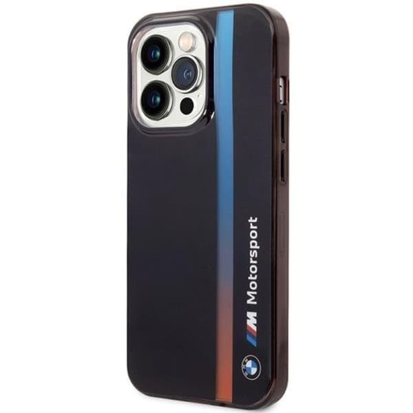 BMW Mobilskal till iPhone 14 Pro Max IML Tricolor Stripe - Svart Svart