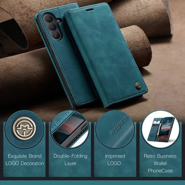 CaseMe Plånboksfodral för Samsung Galaxy S26 Konstläder Ställ - Blå