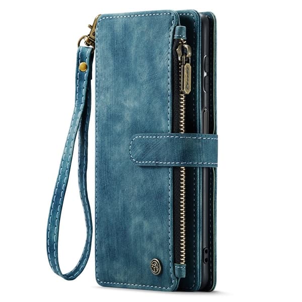 CASEME Galaxy A24 4G Plånboksfodral C30 Zipper - Blå Blå