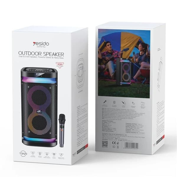 YESIDO Trådlös Högtalare Bluetooth YSW29 Utomhus - Microphone Svart