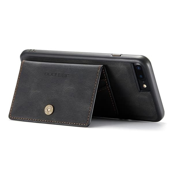 JEEHOOD Mobilskal till iPhone 7 Plus/8 Plus Konstläder TPU Svart