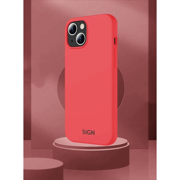 SiGN iPhone 15 Plus Mobilcover Flydende Silikone - Rød