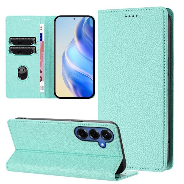Plånboksfodral för Samsung Galaxy S26 Plus RFID Blocking Konstläder - Mintgrön