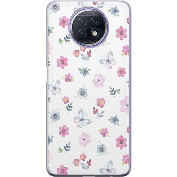 Mobilskal till Xiaomi Redmi Note 9T med Blommor och fjärillar
