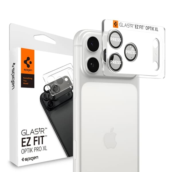 Spigen iPhone 17 Pro Max Härdat Glas Kameralinsskydd EZ Fit - Silver Silver
