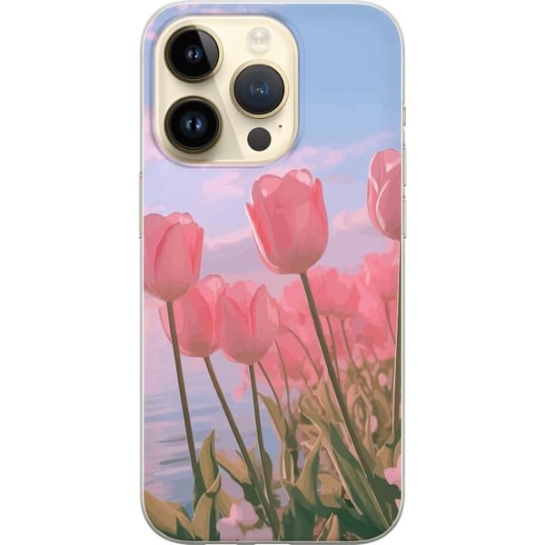 Mobilskal till Apple iPhone 14 Pro med Rosa Tulpaner