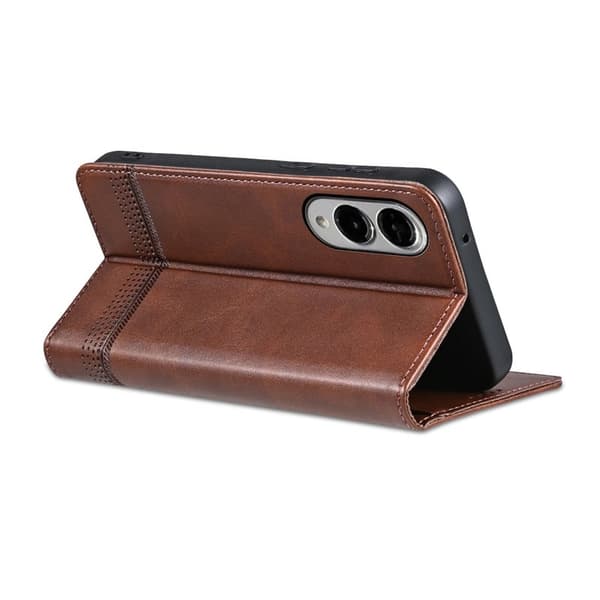 AZNS Samsung Galaxy S25 Edge Plånboksfodral Konstläder - Brun