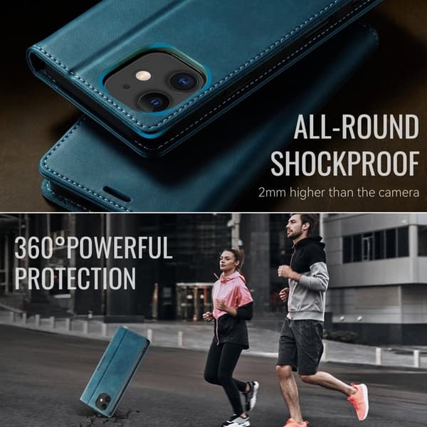 CASEME 033 Mobilskal till iPhone 11 RFID Blocker Läder Grön