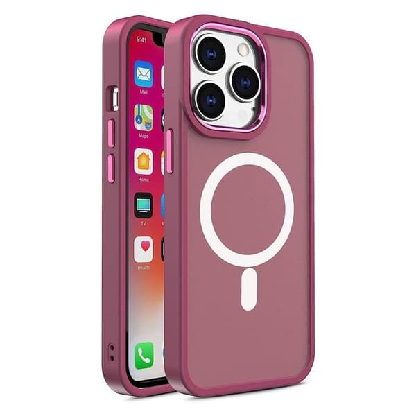 Mobilskal till iPhone 15 Pro MagSafe Magnetic Matte - Burgundy