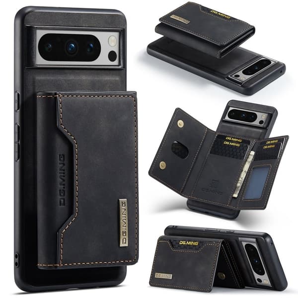 DG.MING M2 Series Google Pixel 8 Pro Plånboksfodral Konstläder Svart