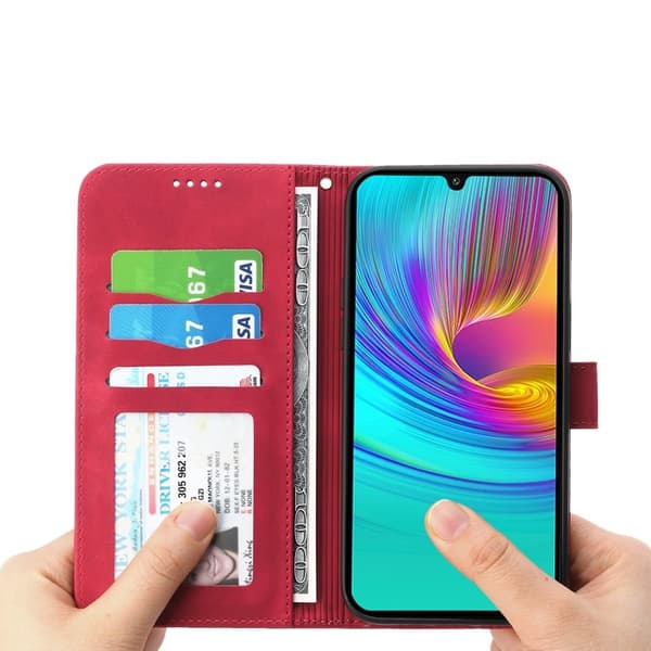 DIERFENG DF-03 Samsung Galaxy A26 5G Plånboksfodral Konstläder - Röd