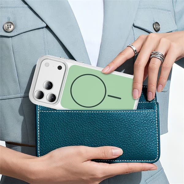 Mobilskal till iPhone 17 Pro Max MagSafe Skin Touch TPU PC - Grön Grön