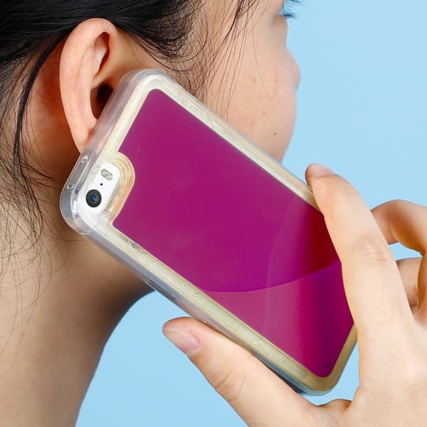 Liquid Neon Sand cover til iPhone 5/5s/SE - Violet Rosa