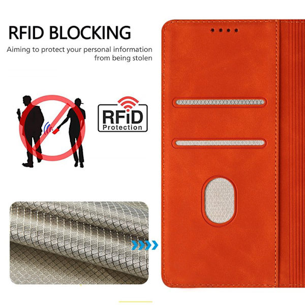 Plånboksfodral för Samsung Galaxy S26 Konstläder RFID - Orange