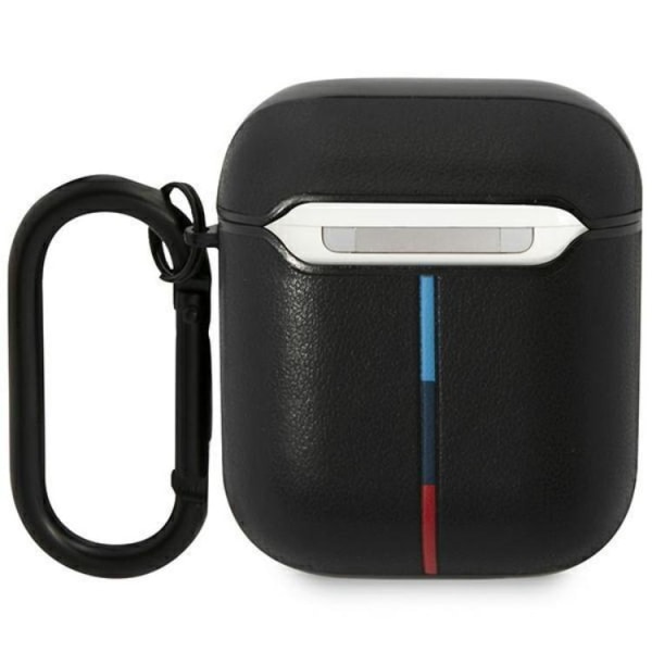 BMW Airpods 1/2 Cover Læder Curved Line - Sort