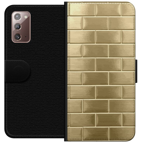 Plånboksfodral till Samsung Galaxy Note20 med Gyllene Murstenar
