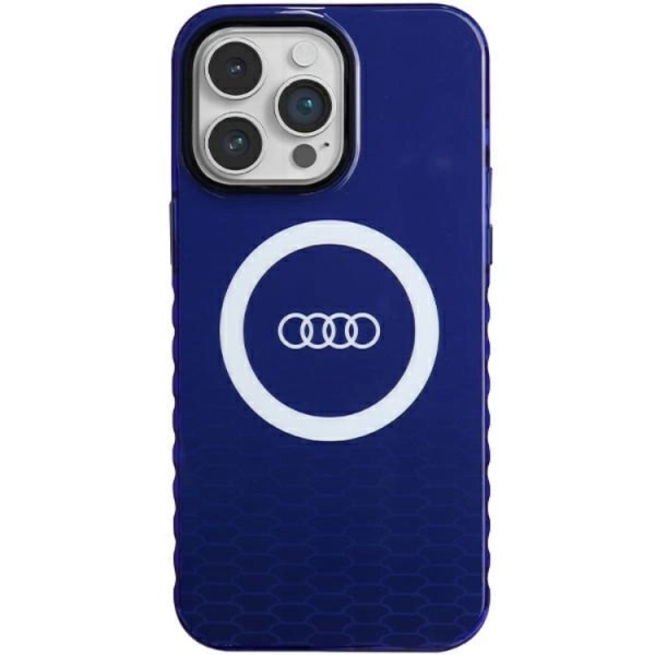 Audi iPhone 14 Pro Max Mobiltaske Magsafe IML Big Logo - Blå