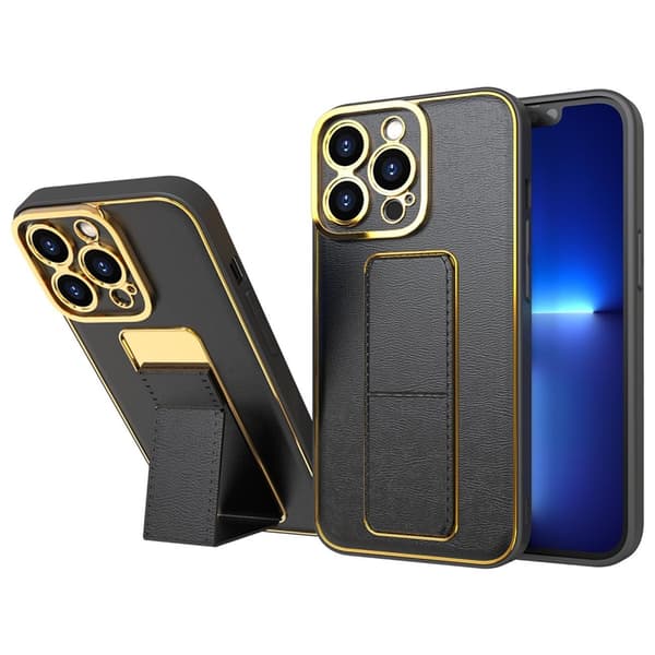 iPhone 13 Pro -kotelo Kickstand - Musta Black