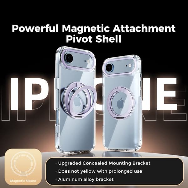 ABEEL Q-LUCK Mobilskal till iPhone Air Shockproof med Rotating Kickstand Lila