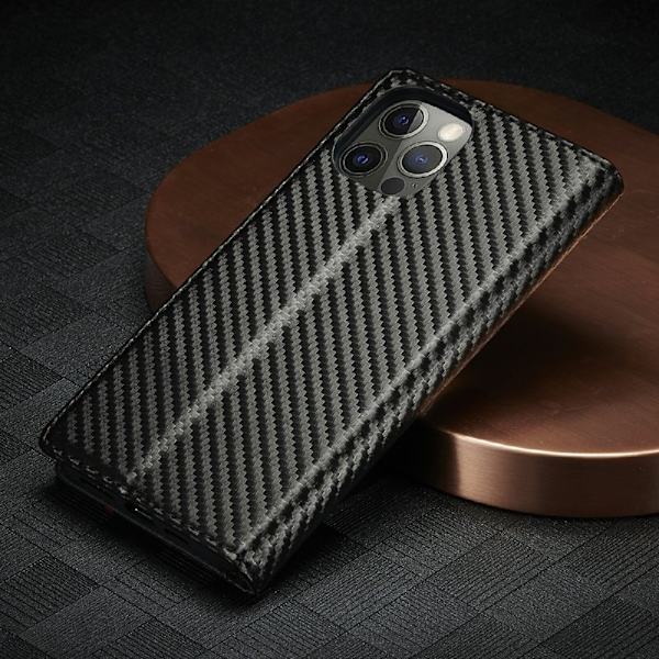 LC.IMEEKE iPhone 12 Pro Max Plånboksfodral i Konstläder - Röd Stripe