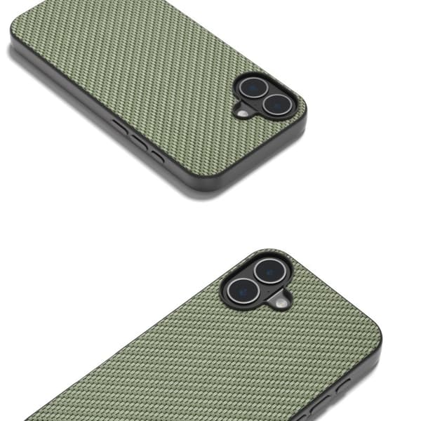 ABEEL Mobilskal till iPhone 16 Plus Hybrid Kolfiber Grön