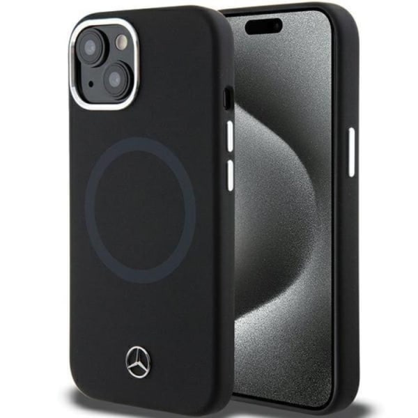 Mercedes iPhone 15 matkapuhelinkotelo MagSafe Silicone Bicolor - musta