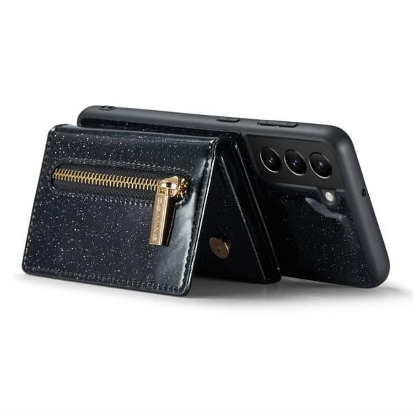 DG.MING M3 Series Konstläder Plånboksfodral för Samsung Galaxy S22+ 5G Svart