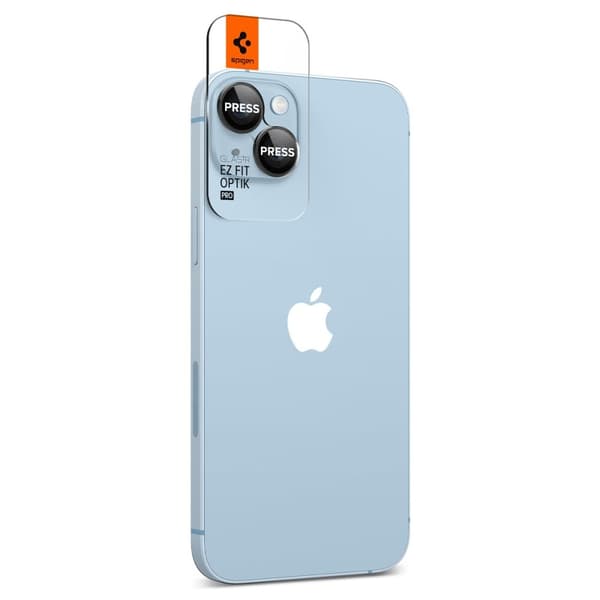Spigen [2-PACK] iPhone 14/14 Plus Kameralinsskydd i Härdat Glas Optik Pro Svart