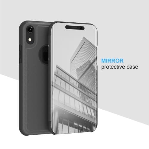 Elektroplettering Mirror View Etui til iPhone XS MAX - Hvid White