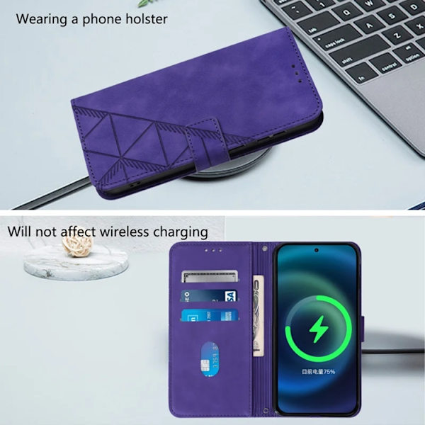 iPhone 17 Pro Max Plånboksfodral Med REM - Lila Lila