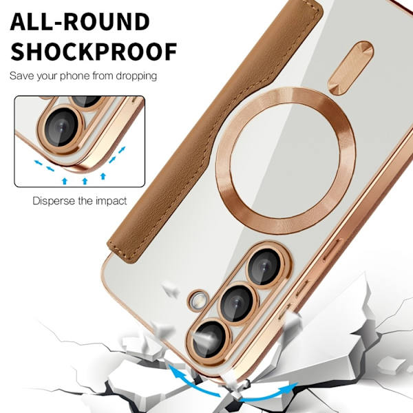 Galaxy S25 Plus Plånboksfodral MagSafe RFID Blocking - Brun Brun