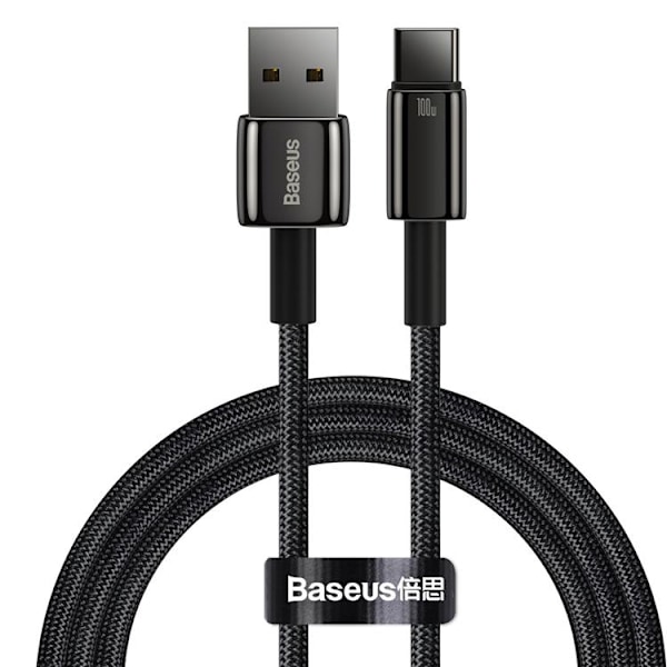 Baseus Tungsten USB-C till USB-A kabel 100W 1m - Svart Svart