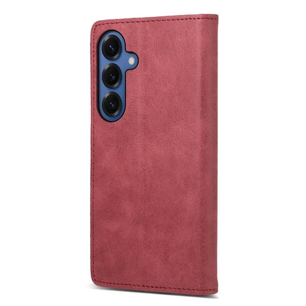 Samsung Galaxy S26+ Plånboksfodral RFID Skydd Konstläder - Röd
