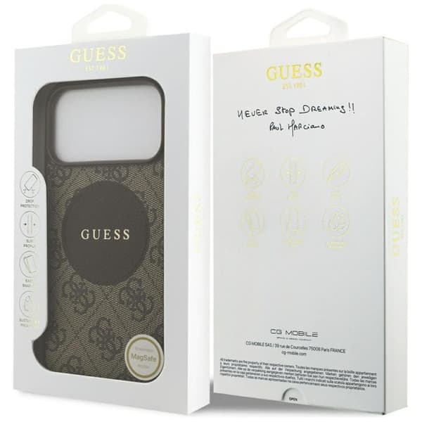 Guess Mobilskal till iPhone 17 Pro Max MagSafe 4G Circle Classic Logo - Brun Brun