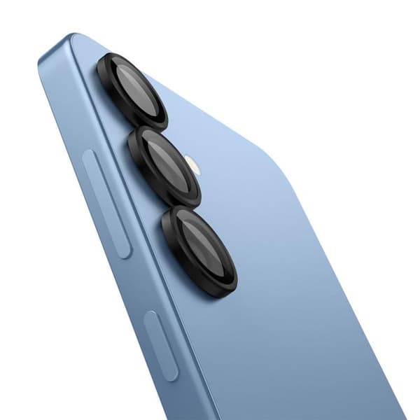 Spigen [2-Pack] Galaxy S25 Kameralinsskydd Härdat glas EZ Fit Black