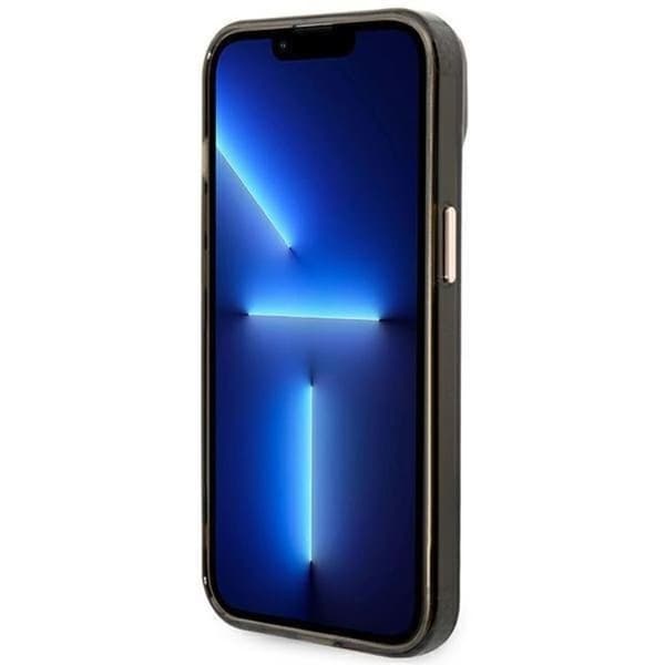 GUESS iPhone 14 Plus -kuori Magsafe Gold Outline Translucent - Musta Black