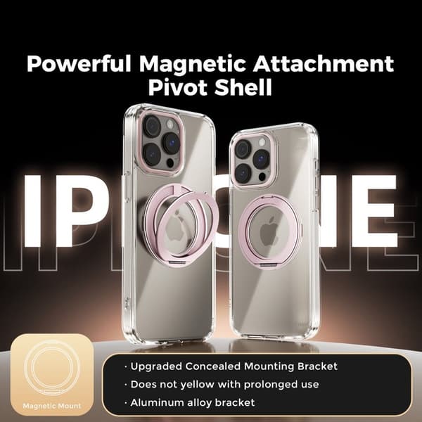 ABEEL Q-LUCK Mobilskal till iPhone 13 Pro Max Shockproof Kickstand Rosa