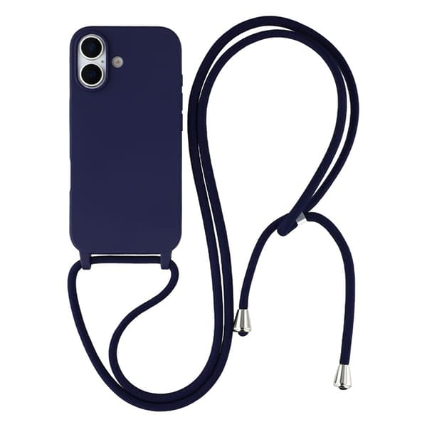 Mobilskal till iPhone 17 TPU Shockproof med Lanyard - Mörkblå Blå