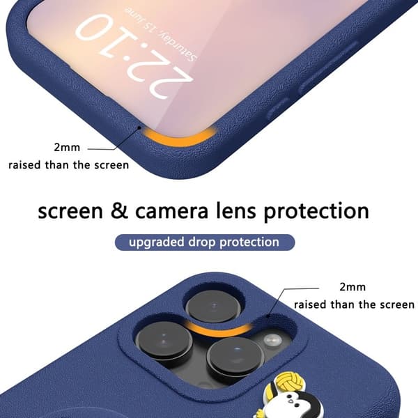 Penguin Mobilskal till iPhone 14 Pro Kickstand Stöttålig EVA - Blå