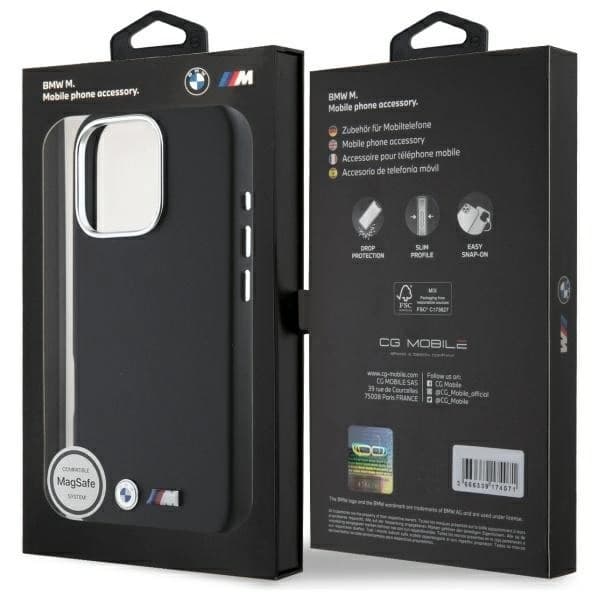 BMW Mobilskal till iPhone 16 Pro MagSafe Smooth Full Wrapped Metal Black