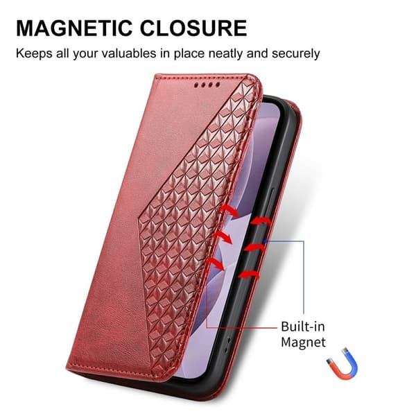 Xiaomi 17 Plånboksfodral Konstläder med Handrem - Röd