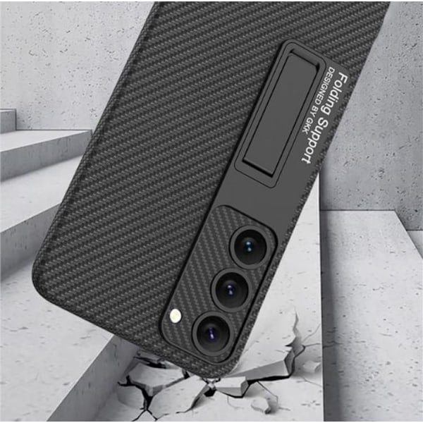 GKK Galaxy S23 Mobilskal Kickstand PU-Läder - Vinröd