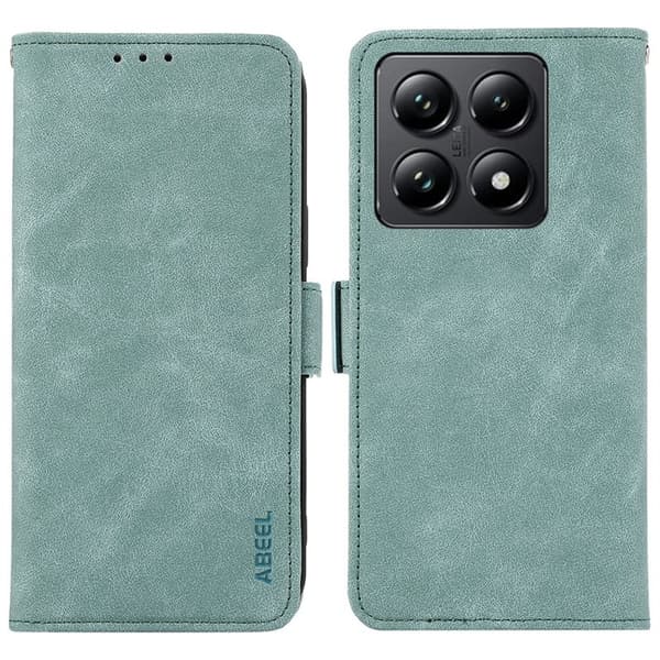 ABEEL Mobilskal till Xiaomi 14T Pro KonstLäder Folio Ställ Blå