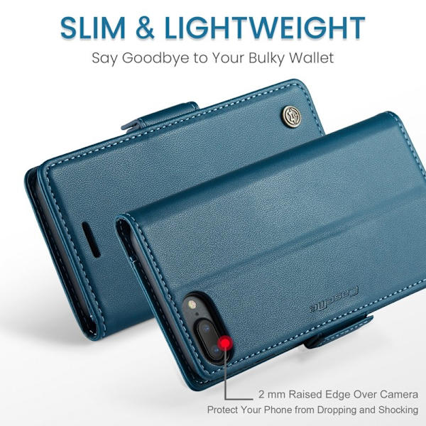 CASEME Plånboksfodral Konstläder för iPhone 6 Plus - Blå