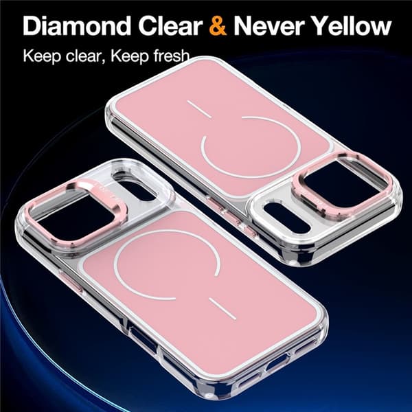 Mobilskal till iPhone 17 Pro MagSafe Lens Kickstand TPU + PC - Rosa Rosa