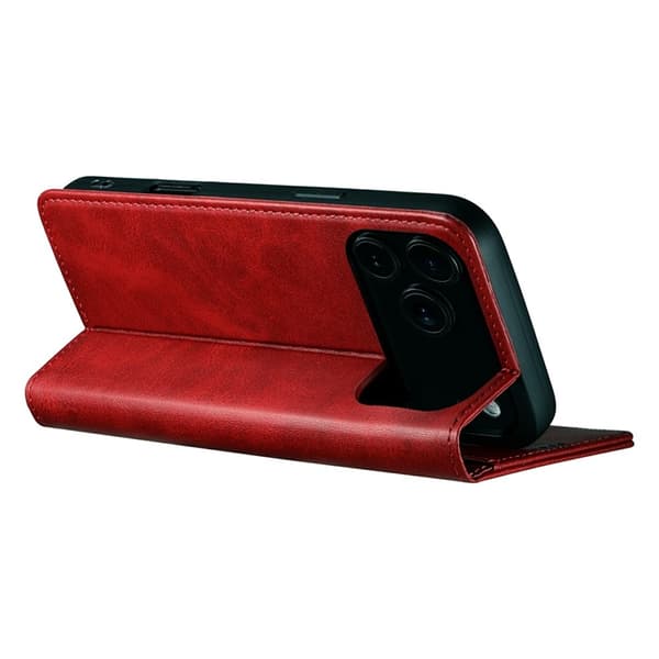 SUTENI iPhone 17 Pro Plånboksfodral Konstläder - Röd Röd