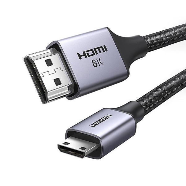 Ugreen Mini HDMI 8K -kaapeli 2m HD163 - harmaa