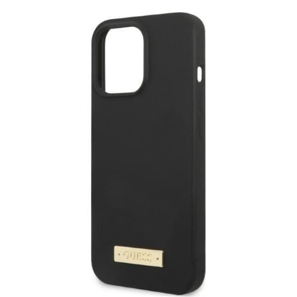 Guess iPhone 13 Pro Skal MagSafe Silicone Logo Plate - Sort Black